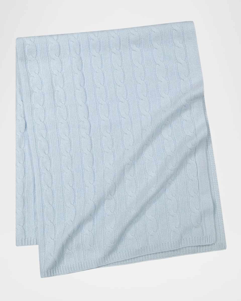 Kid's Pure Cashmere Cable Baby Blanket